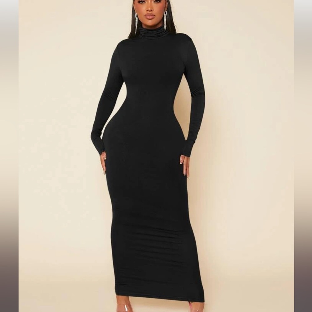 SHEIN Classic Brown Long Sleeve Dress